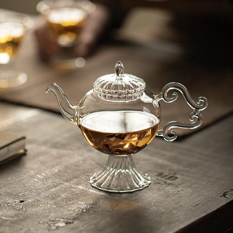 下午茶壶复古玻璃茶壶足美人咖啡壶耐温泡茶壶红茶壶家用套装