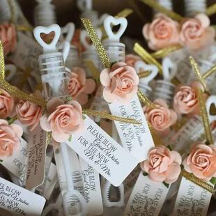50PCS Wand Love Tube Heart Soap Wedding Bottle Bubble
