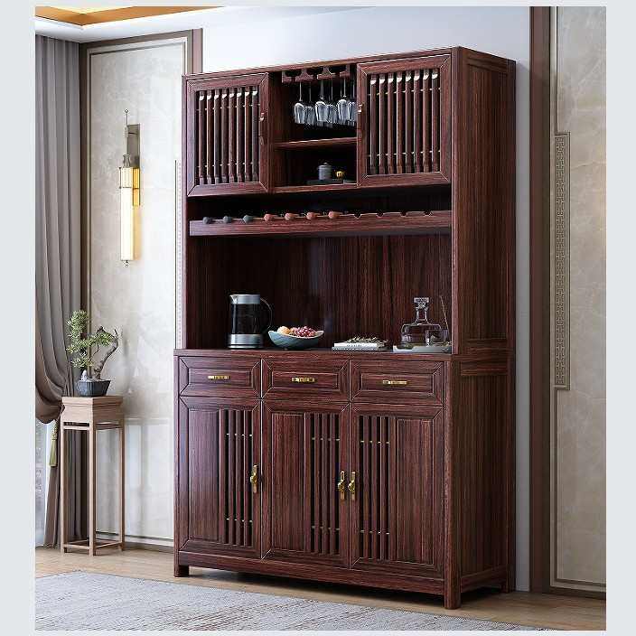 乌金木新中式实木餐边柜靠墙一体置物柜客厅酒柜储物柜家用餐厅柜,住宅家具,餐边柜,淘宝优惠券,粉丝福利购,淘宝优惠卷