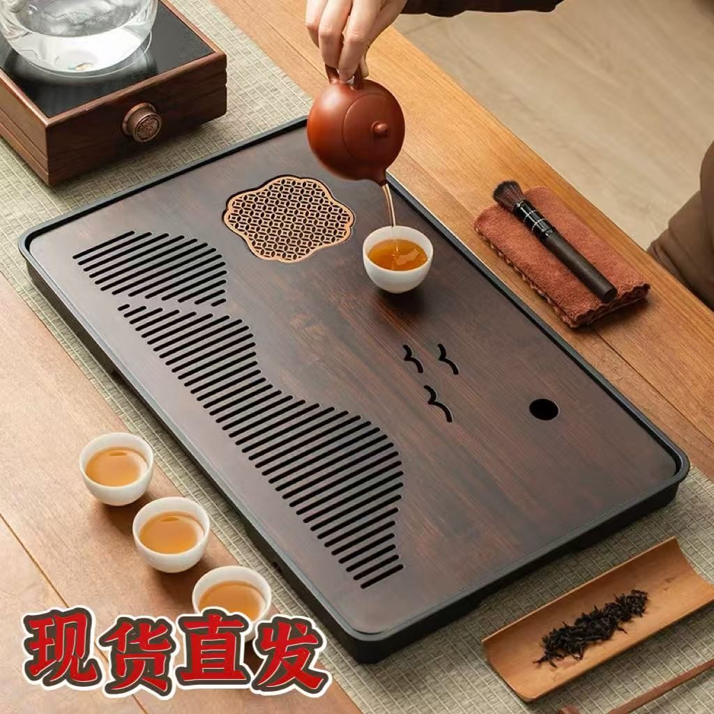 茶盘家用托盘2025新款功夫茶具整套装竹实木沥水储水干泡小型茶台