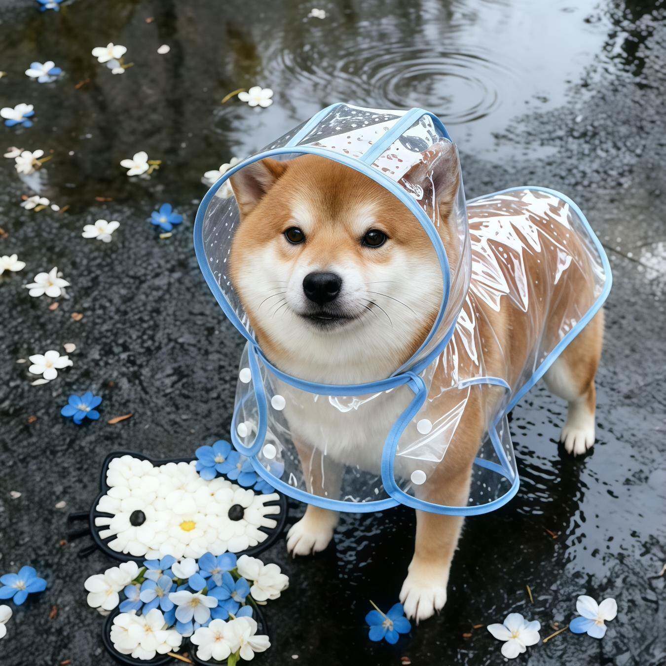 狗狗雨衣宠物衣服斗篷式透明防水护肚雨披小型犬服饰雨天遛狗神器