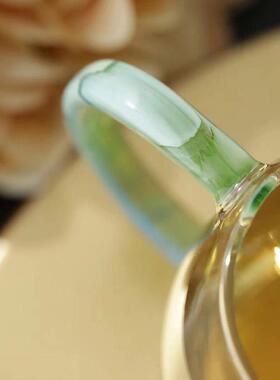 禾器玻璃公道杯怡然茶海凤颜青玉国风和器手工高档分茶器功夫茶具