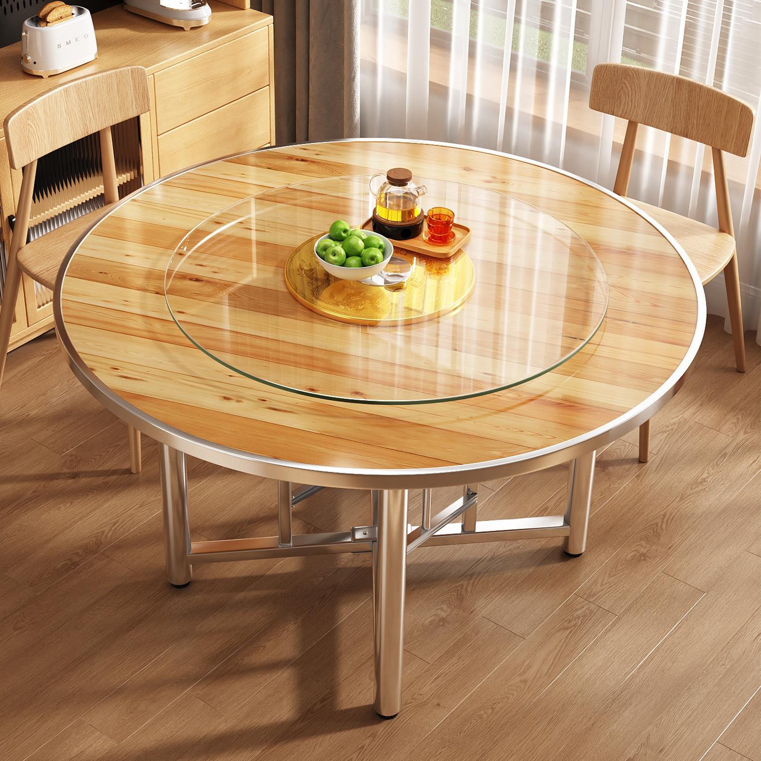 实木圆餐桌加厚桌面板家用15人台面转盘10吃饭餐桌20酒店大圆桌子