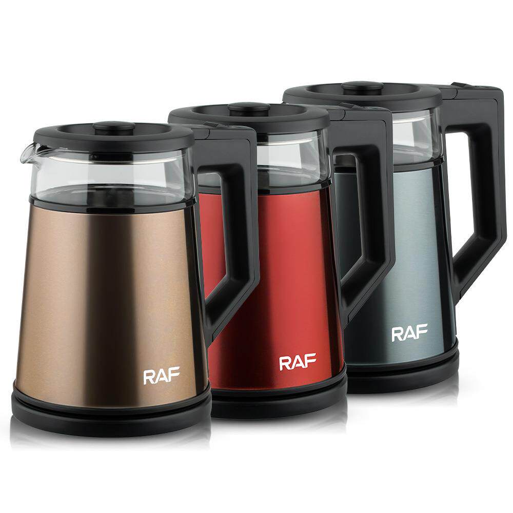 RAF欧规跨境可视电热水壶玻璃双层烧水壶智能自动断电电水壶1.8L