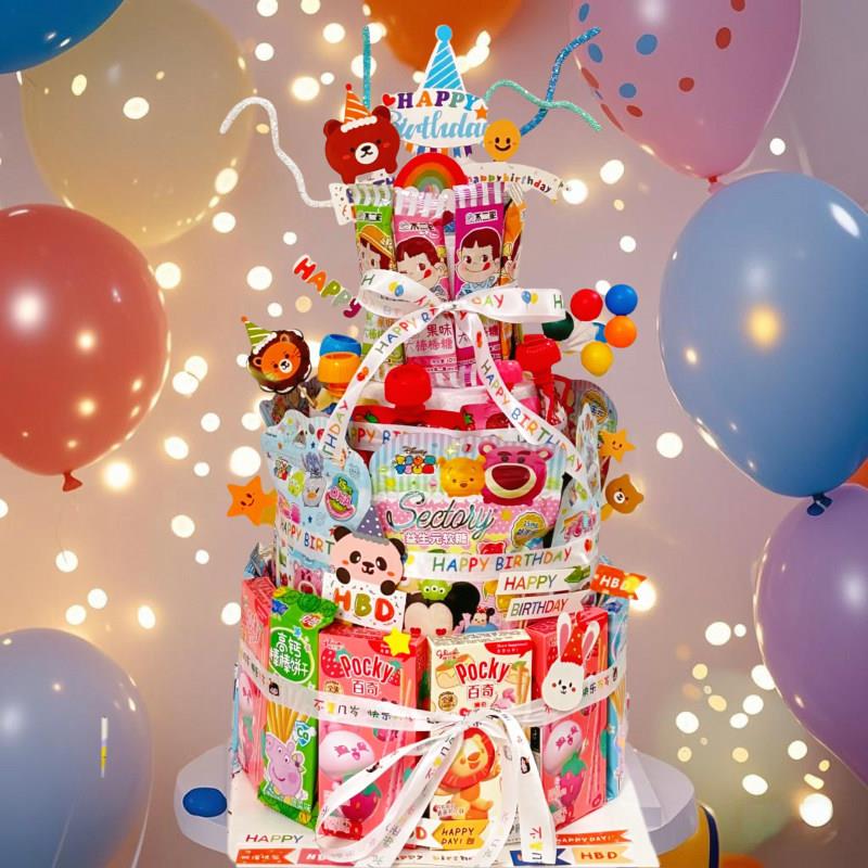 儿童零食蛋糕泡沫模型DIY材料包装饰插件生日派对布置送男孩女孩