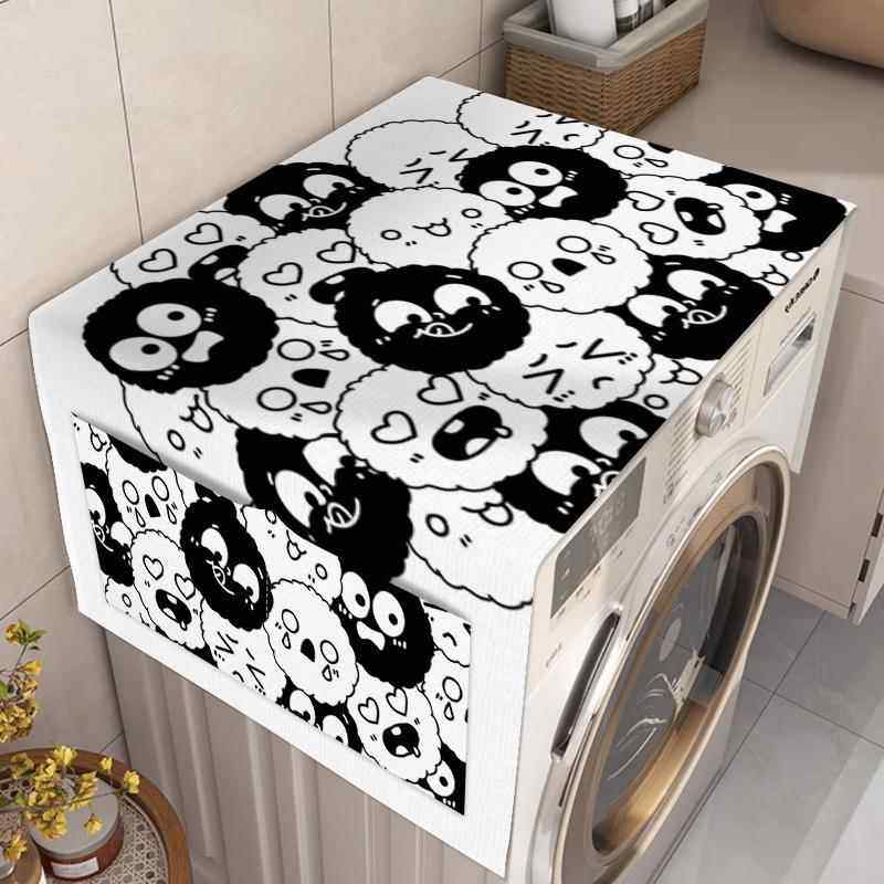 洗衣机遮盖布冰箱防尘罩盖布单双开门顶可收纳防灰尘盖巾家用新款