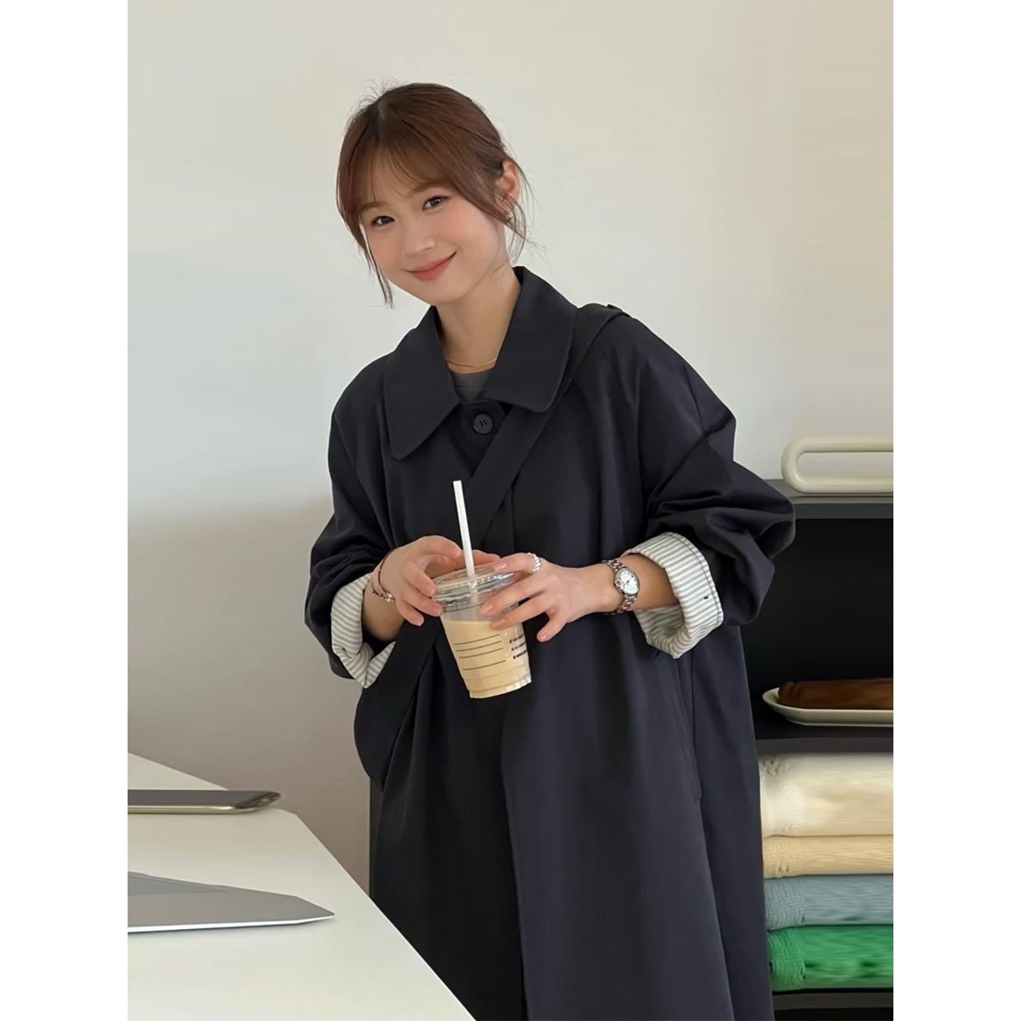 2025秋季新款风衣外套女巨好看的小个子正流行爆款韩版薄款中长款