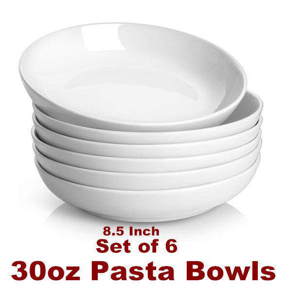 Pasta Serving Bowls Salad Soup Plates Porcelain Pastes