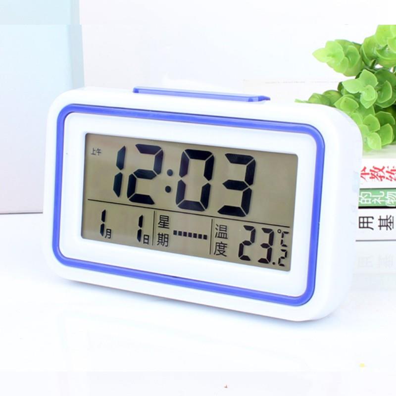 多功能语音报时器学生智能闹钟夜光闹铃温湿度计电子钟液晶9905
