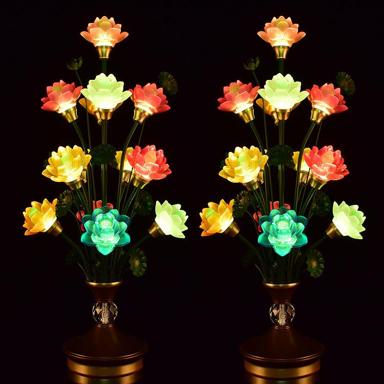 正品佛供佛灯璃佛具用插电烛灯长明招财灯led佛供灯七品家前莲花