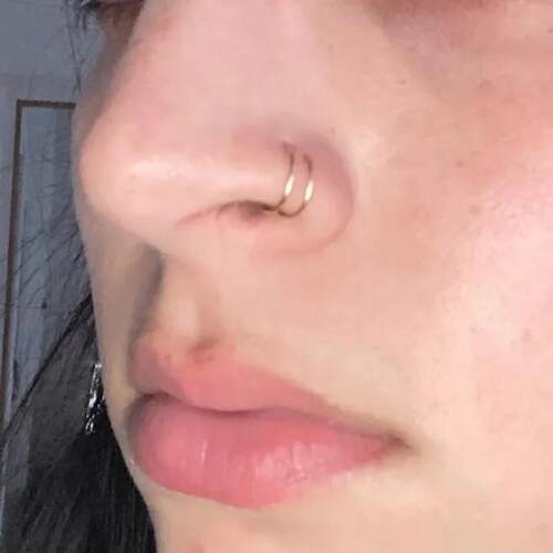 Stainless Steel Double Layers Nose Ring Spiral Twist Septum