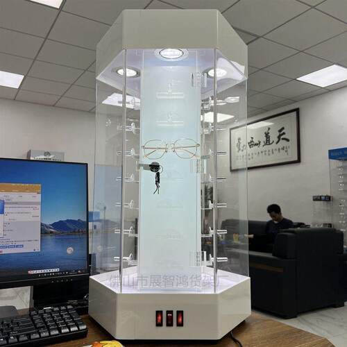 墨镜旋转展示架太阳眼镜展示柜落地式眼镜陈列架亚克力展示柜透明