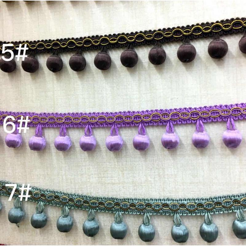 亮丽窗帘辅料珠子花边高品质人造丝8字包丝小木珠25米板厂家直供