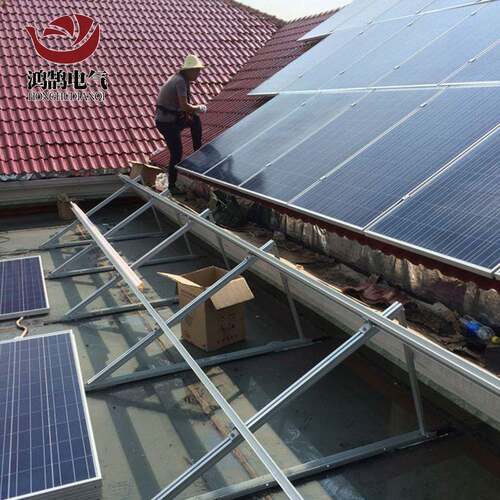 屋顶太阳彩光伏支架太阳板支撑铝合金能支架钢瓦屋顶DDK支能架厂