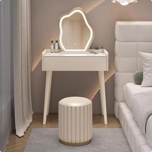 网红法式 轻奢奶梳油风妆台JCH化妆斗桌带L柜一体储物格ED梳妆镜