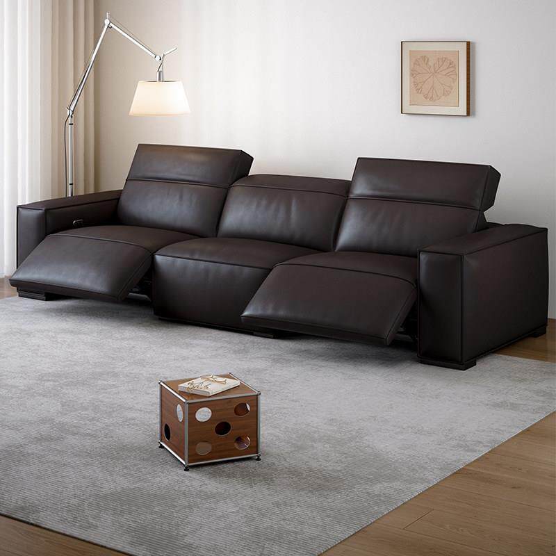 政府补贴电动沙发床客厅2025新款真皮沙发可调节直排豆腐块沙发