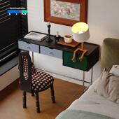 LIM界限中古包豪斯烤漆木皮单人书桌家用办公桌小户型定制电脑桌Z