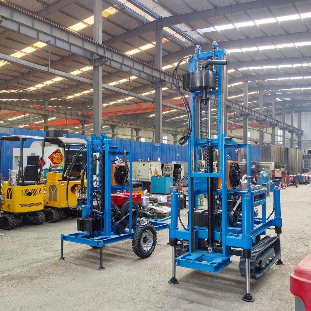 轮式液压钻井机水井柴油钻机钻机 履带式电动 山东水井行走伸缩式