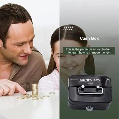 Money Safe Box Lockable Cash Box With Key,Portable Piggy Box