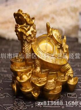 金色龙龟摆件母子龙龟家居客厅摆设公桌摆件现货龙头龟厂家客厅