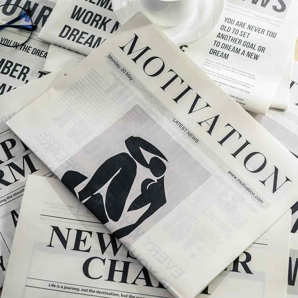 INS艺术英文报纸摄影道具摆件装饰品大张海报家居摆件