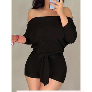 I 49262 Coral Red Jumpsuit 玫红色休闲连体短裤跨境外贸