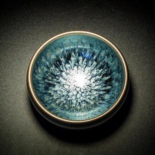 盏杯建盏茶杯窑变百花将军杯子陶瓷大男女茶具茶盏主人杯单杯高端