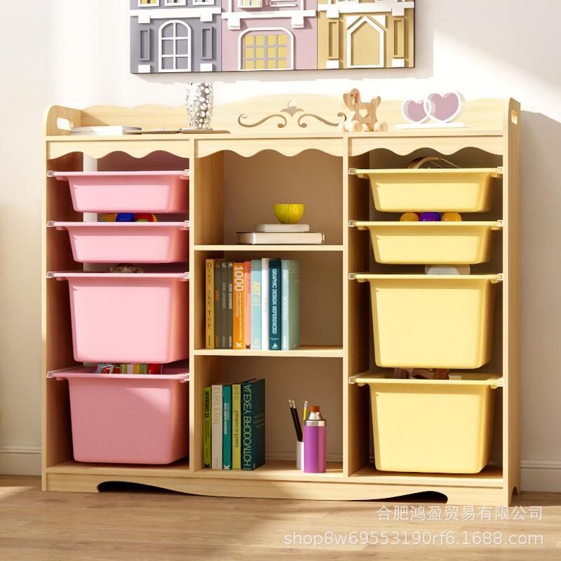 儿童玩具收纳置物架宝宝多层整通幼儿园实木卡理玩具柜架GLS收纳