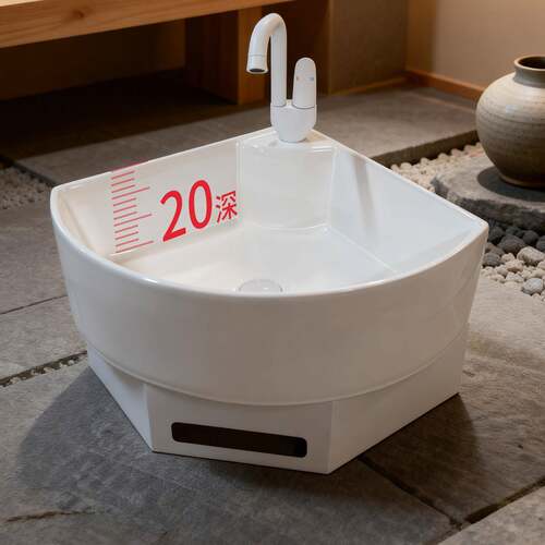 三角转角洗手盆不锈钢支架小户型台盆陶瓷深盆一体式36cm单水槽洗