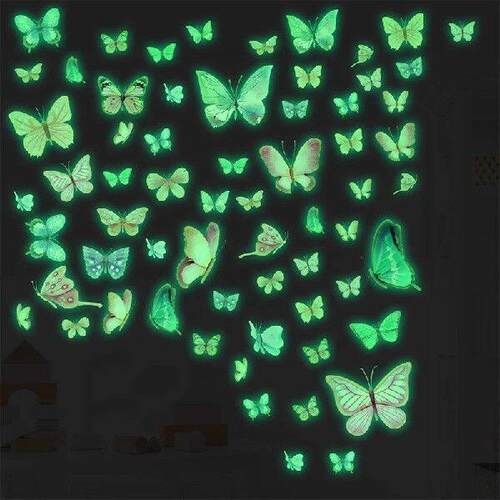 Home Decor Glow In The Dark Wall Stickers Pink Blue Green