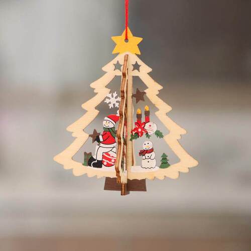Laser hollow Christmas tree pentagram bell圣诞挂件