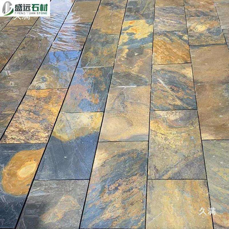 青石板别墅庭院阳台花园露台文化石防滑仿古广场户外楼顶地砖
