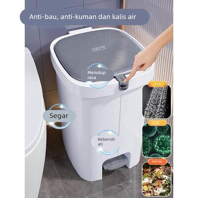 Rubbish Can Kitchen Toilet Trash with Press Lid Garbage Bin