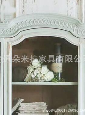 美UIK橱式仿储古实木雕花做风旧衣玻璃门法式宫廷轻奢衣柜客厅物