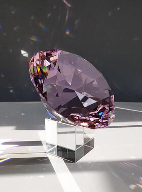 10cm水晶玻璃大钻石摆件现代简约客厅桌面装饰宝石Glass diamonds