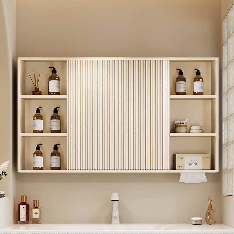 4I浴室风水镜单独智能镜柜厕所壁挂暗藏式置物卫生间镜子收纳一体