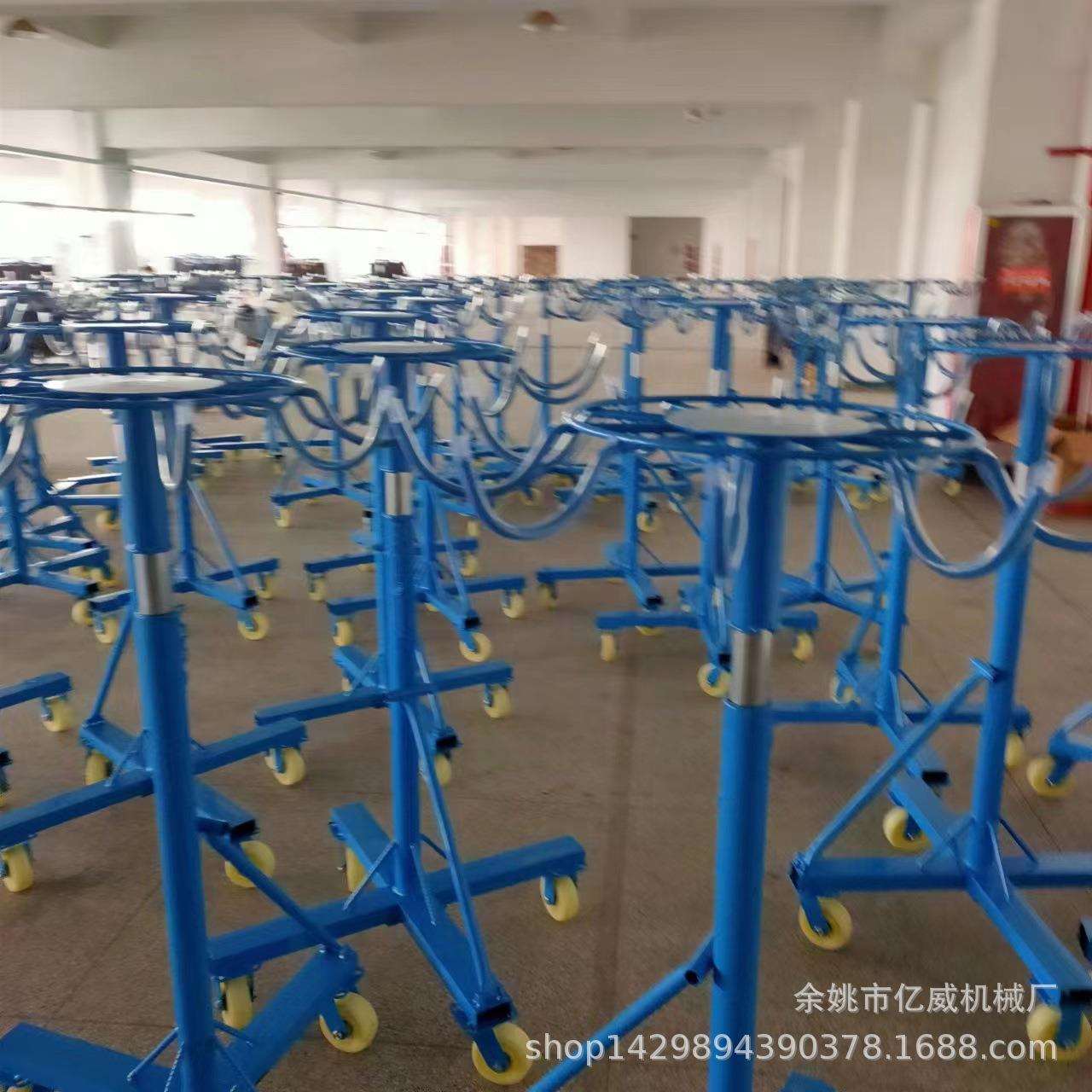 厂家供应可调节三挡升高电源线挂线架车间线束带轮移动放置架