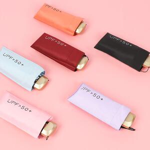 晴雨两用扁五折伞印logo黑胶UV防晒遮阳伞女士小巧便携折叠口袋伞