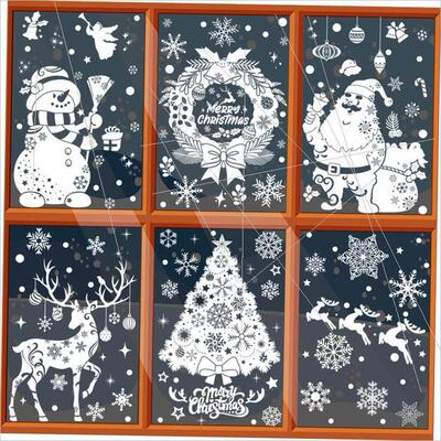 Christmas decorations elk snowman window sticker glass圣诞节