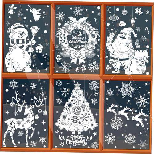 Christmas decorations elk snowman window sticker glass圣诞节
