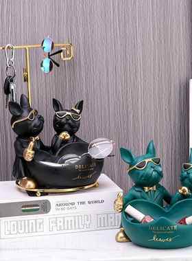 进门玄关钥匙收纳摆件客厅挂锁匙神器桌面入户门化妆品托盘门口