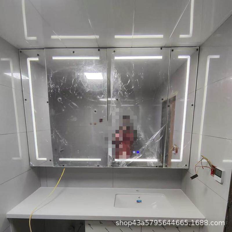镜柜门简约多功能防雾全身镜智能浴室镜玻璃式方形LED灯智能镜