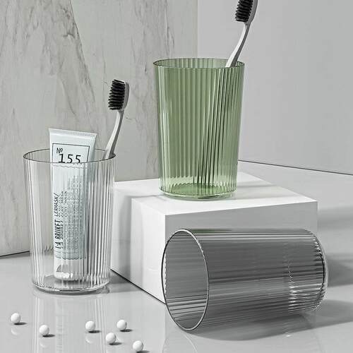 Tooth brushing and rinsing, toothbrush, rinse cup, toothpast