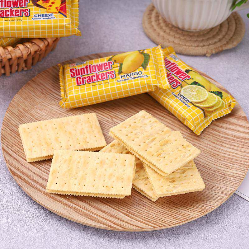 正宗咸味夹心饼干菲律宾新苗可利牌夹心饼干网红柠檬乳酪咸味早代