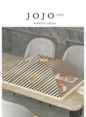 乔乔是l。Pd。杂货先生。食物盖可折叠剩菜防蝇防尘餐桌盖|橙色