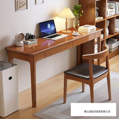 窄实木书40/4半岛25025c代m宽现简约办公桌小户极型卧室长桌条电