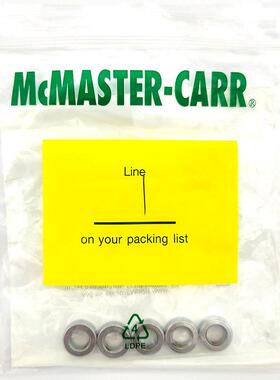 McMASTER-CARR美国麦克马斯特镍铬镀层抛光无螺纹垫片93320A205