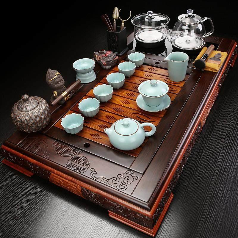 中国风底手工乌木红木实木茶盘功夫茶具家庭成套水壶智能