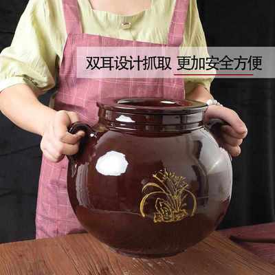装坛子肉陶瓷罐家用腌肉瓦罐老式土陶腌肉容器腌咸菜罐厨房猪油罐