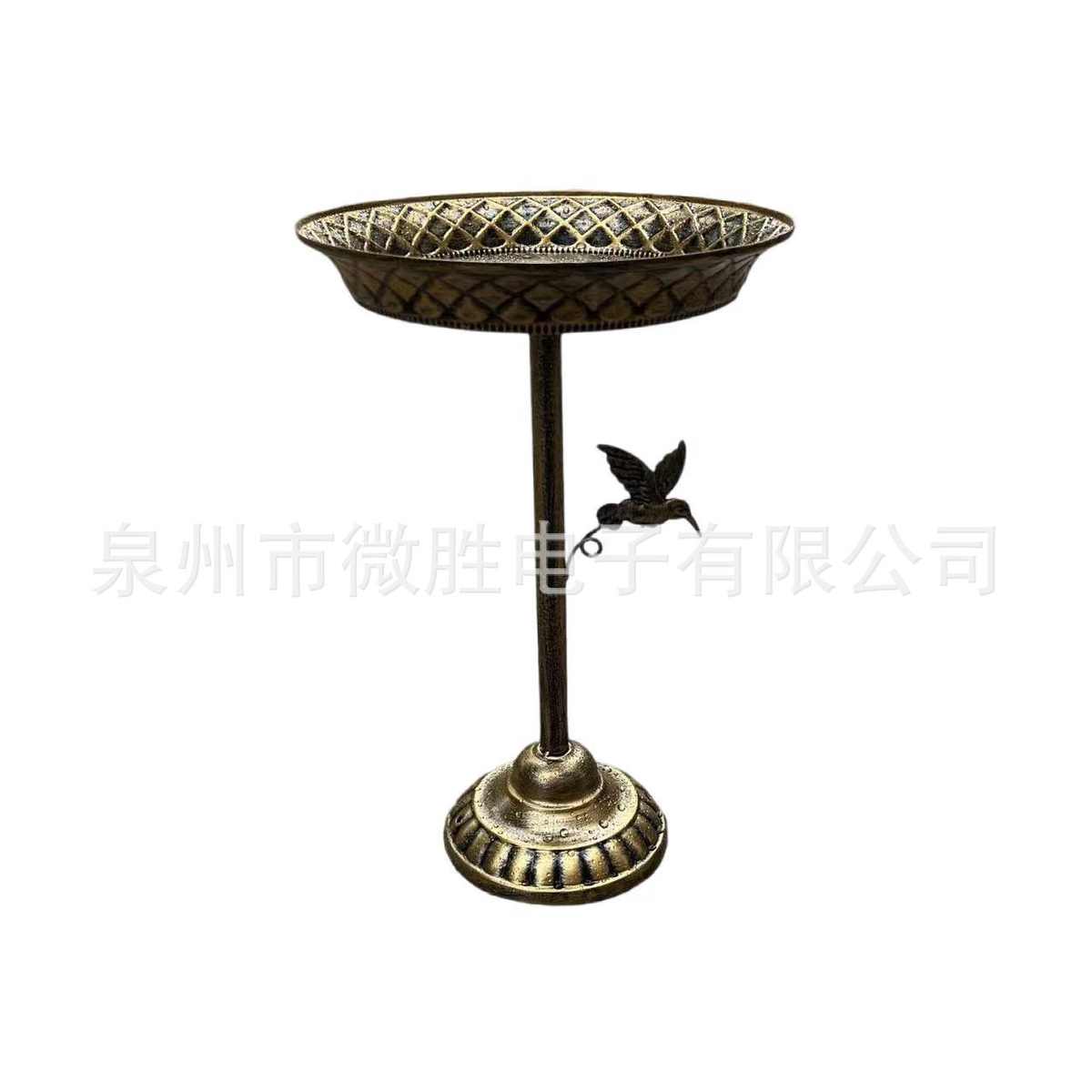 复古铁艺喂鸟器铁艺鸟浴盆地插户外草坪庭院装饰